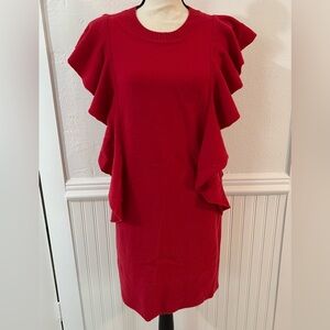 EUC UNIQUE TSESAY Red Knit Sweater Dress Sz M
